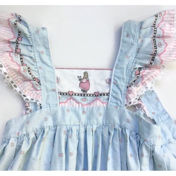 Vintage‎ Daisy Kingdom Blue Bunny Full Circle Pinafore Crinoline Dress No Tag - Picture 5 of 16